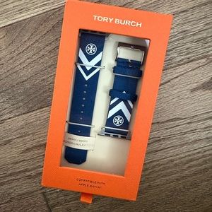 Tory Burch Apple Watch Band Navy White